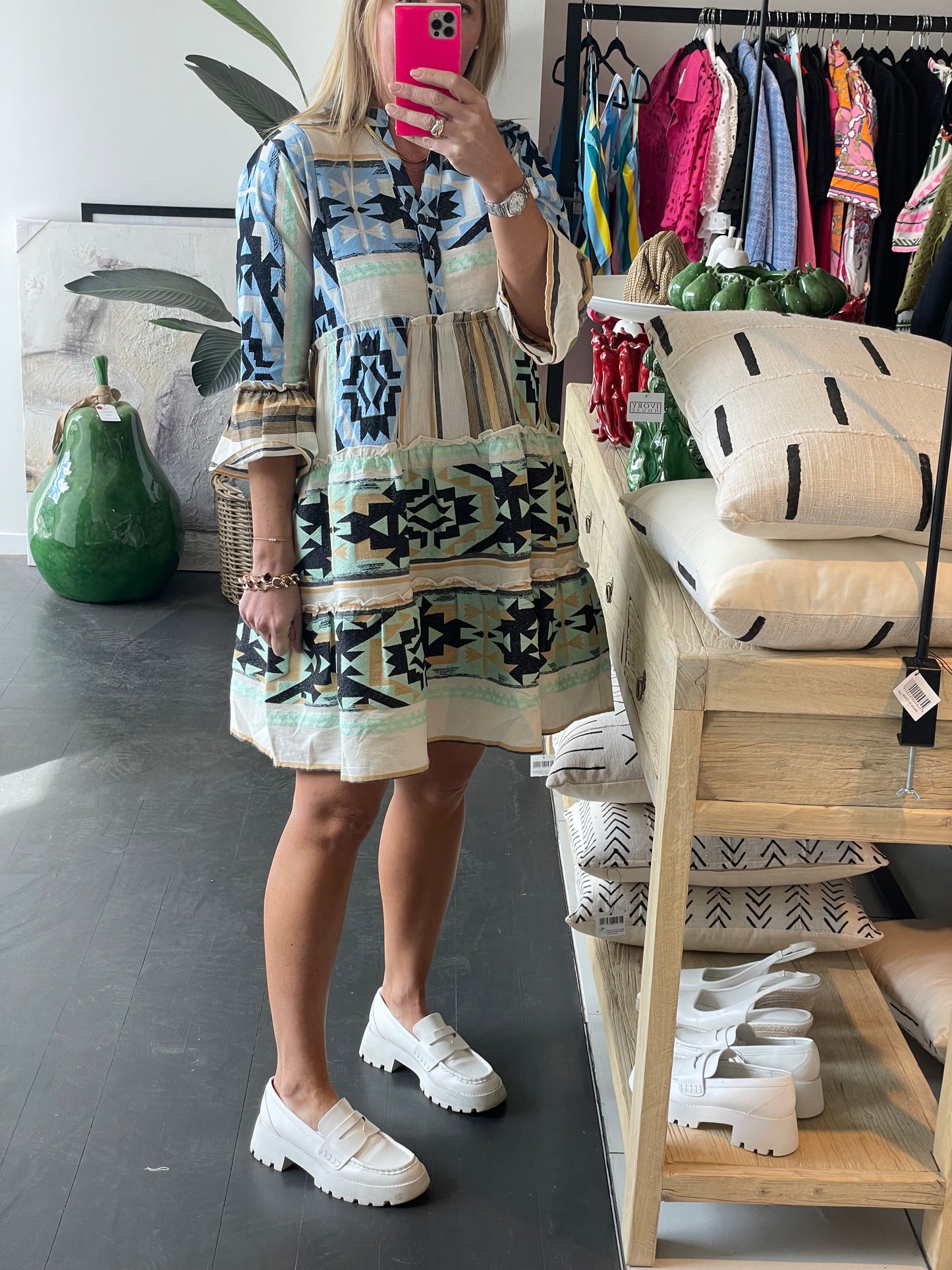 Copenhagen Mediterranean Mini Dress Aztec