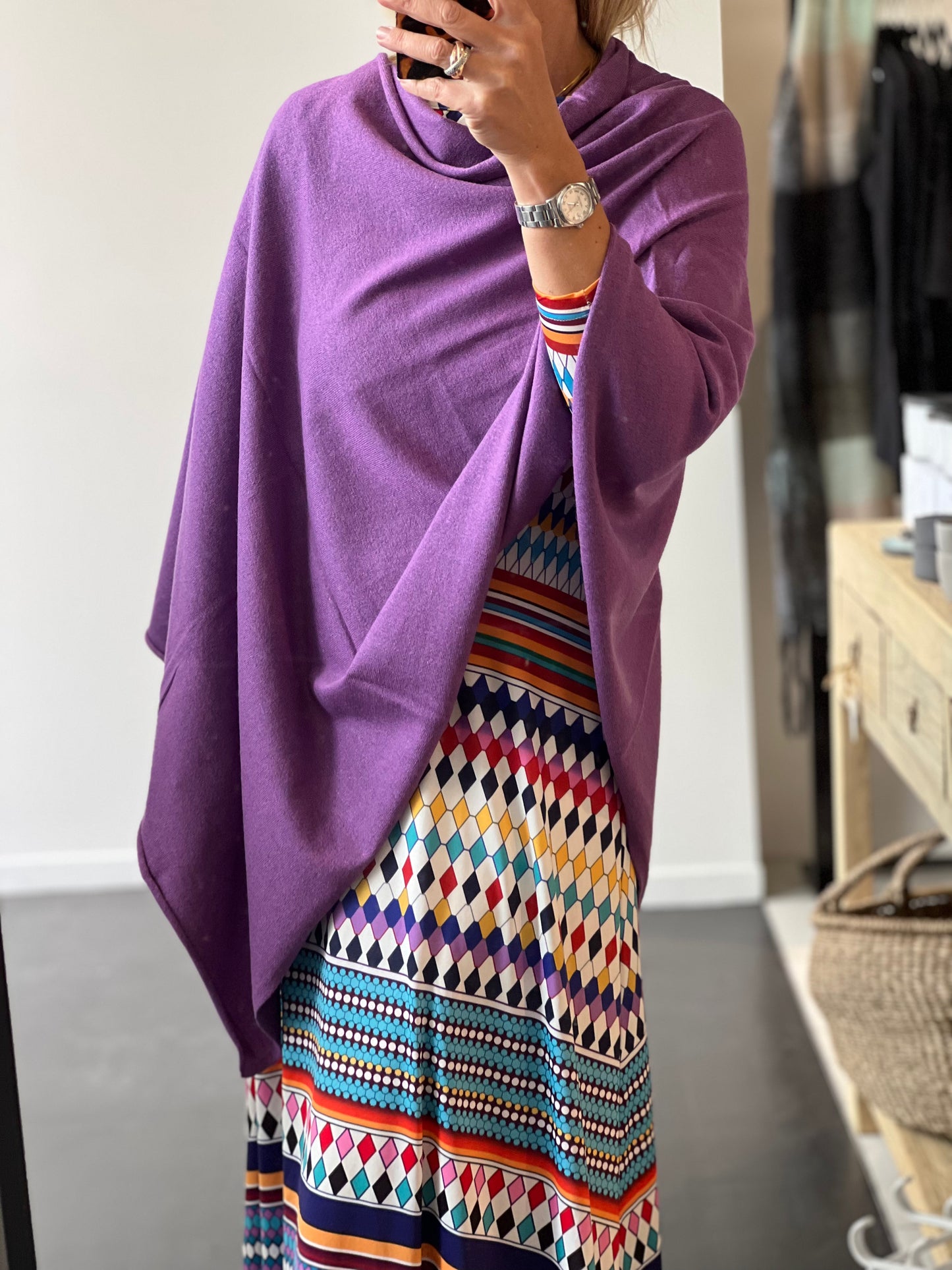 Travel Wrap Poncho- wool blend