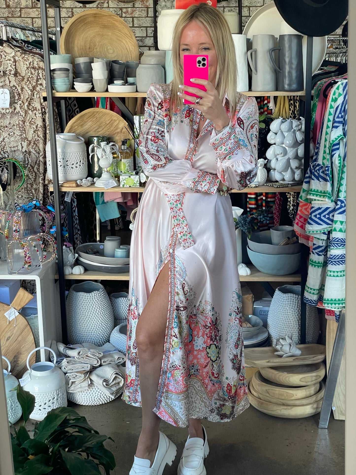 Blush Tribal Shirt Dress