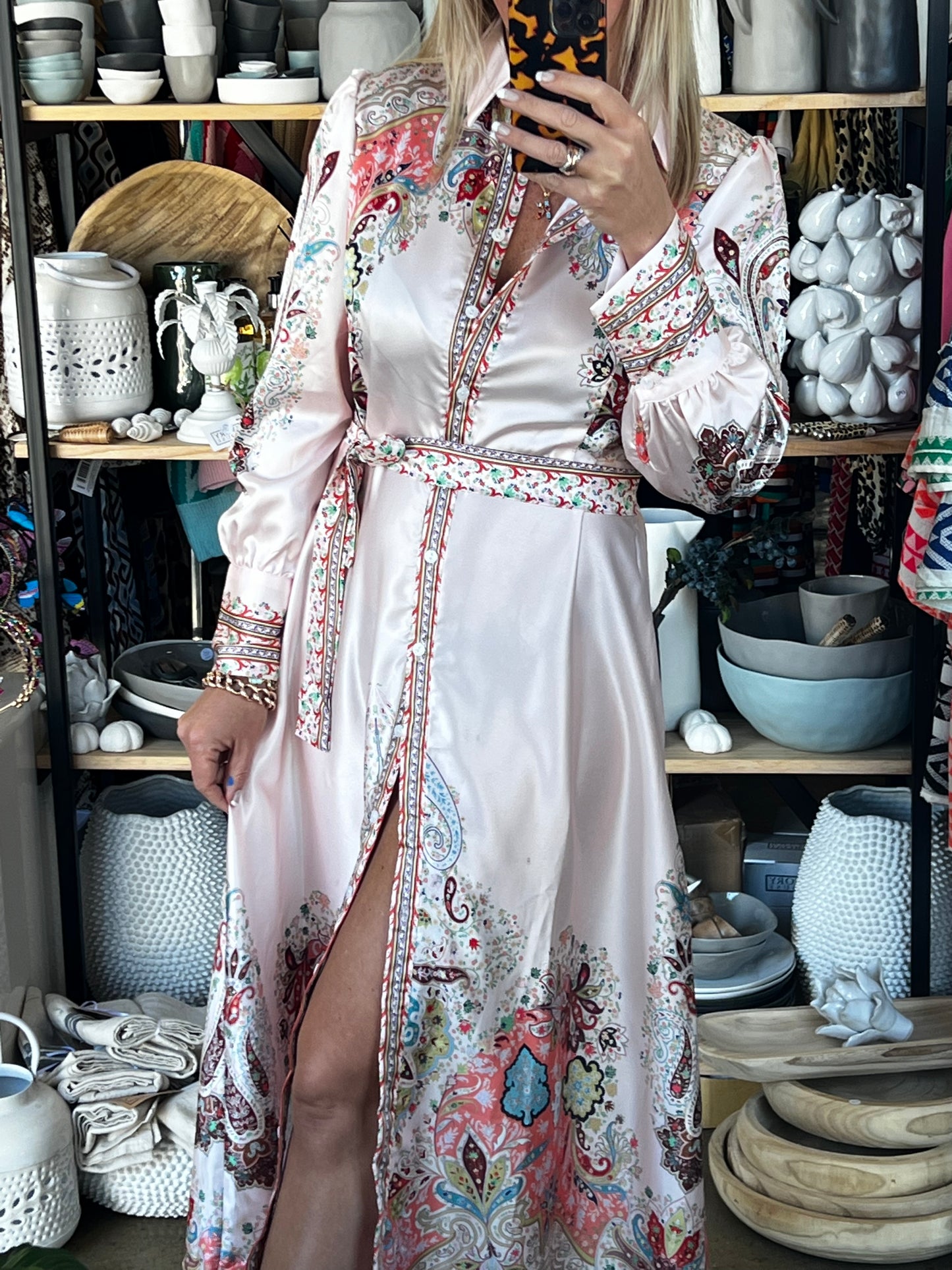 Blush Tribal Shirt Dress